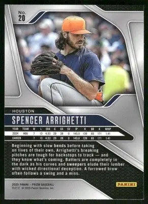 2025 Panini Prizm Baseball Spencer Arrighetti #20 Baseball - Baseball Card Single