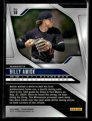 2025 Panini Prizm Billy Amick #56 Minnesota Twins