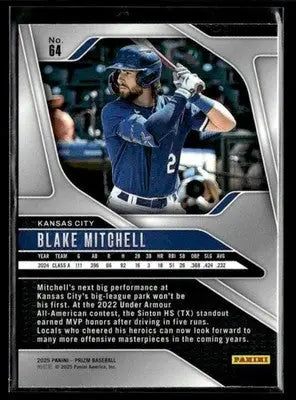 2025 Panini Prizm Blake Mitchell #64 Kansas City Royals