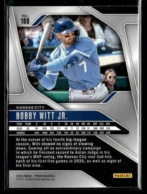 2025 Panini Prizm Bobby Witt Jr. #160 Kansas City Royals