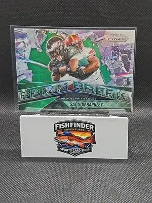 2025 Panini Prizm - Prizm Break Saquon Barkley #9 Green Wave Prizm - Football Card Single