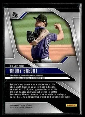 2025 Panini Prizm Brody Brecht #235 Colorado Rockies