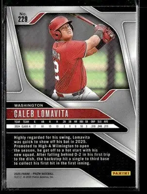 2025 Panini Prizm Caleb Lomavita #229 Washington Nationals