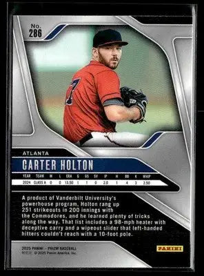 2025 Panini Prizm Carter Holton #286 Atlanta Braves