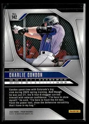 2025 Panini Prizm Charlie Condon #142 Colorado Rockies