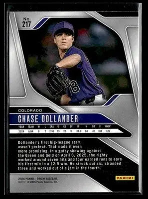 2025 Panini Prizm Chase Dollander #217 RC Colorado Rockies