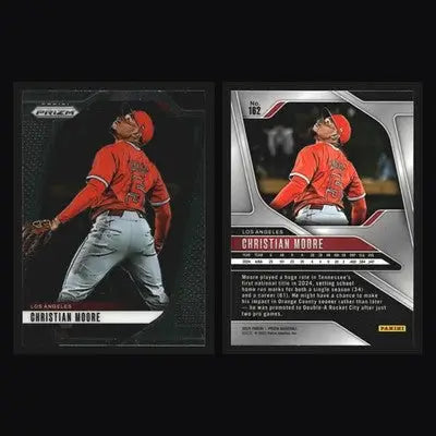 2025 Panini Prizm Christian Moore #162 Angels RC - Baseball Card Single