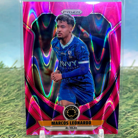 2025 Panini Prizm Club World Cup #15 Marcos Leonardo Pink Seismic Prizm /299 - Soccer Card Single