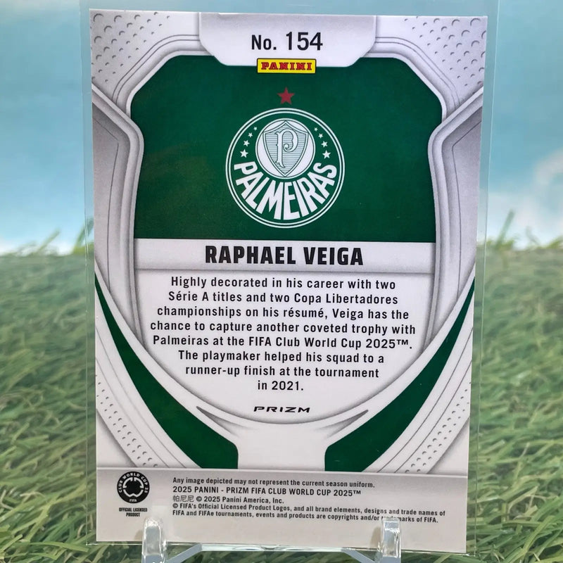 2025 Panini Prizm Club World Cup RAPHAEL VEIGA #154 PALMEIRAS SILVER PRIZM - Soccer Card Single