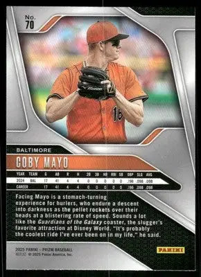2025 Panini Prizm Coby Mayo #70 RC Baseball - Baseball Card Single