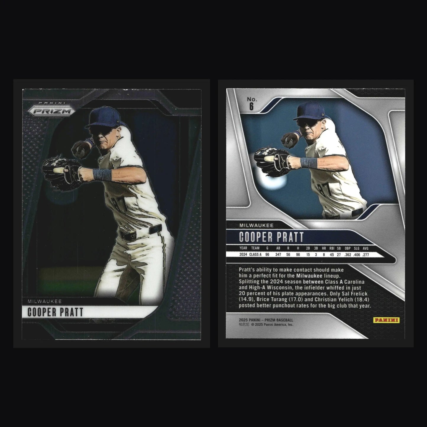 2025 Panini Prizm Cooper Pratt #6 Milwaukee Brewers - Baseball Card Single