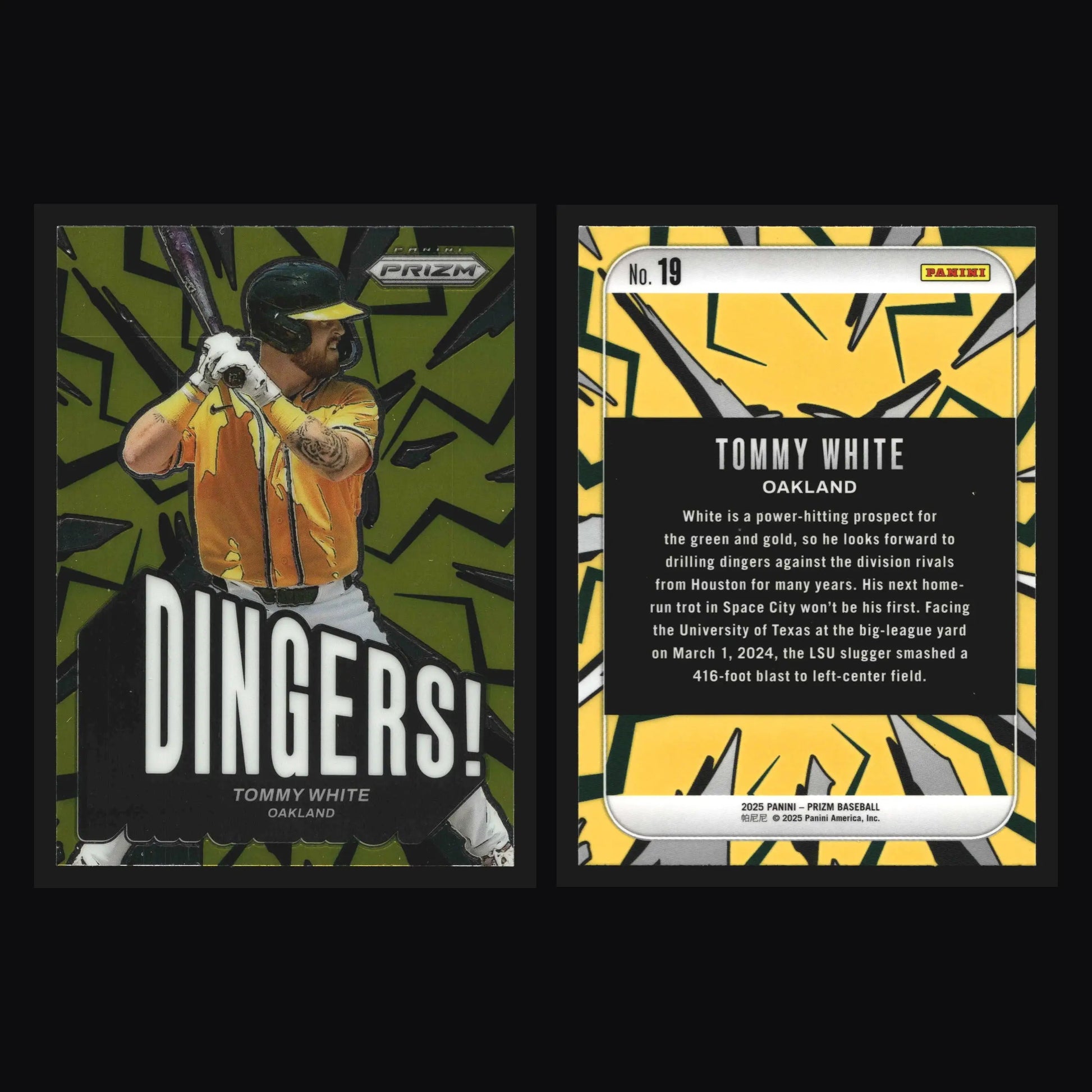 2025 Panini Prizm Dingers! #19 Tommy White Oakland Athletics - Baseball Card Single