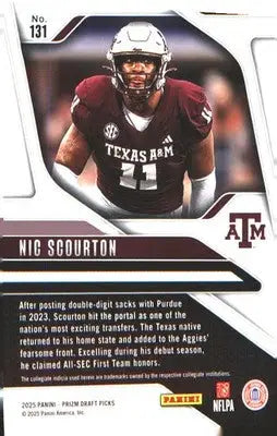 2025 Panini Prizm Draft Picks #131 Nic Scourton - Football Card Single