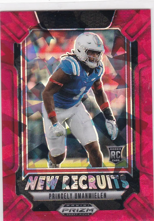 2025 Panini Prizm Draft Picks #14 Princely Umanmielen New Recruits Red Ice - Football Card Single