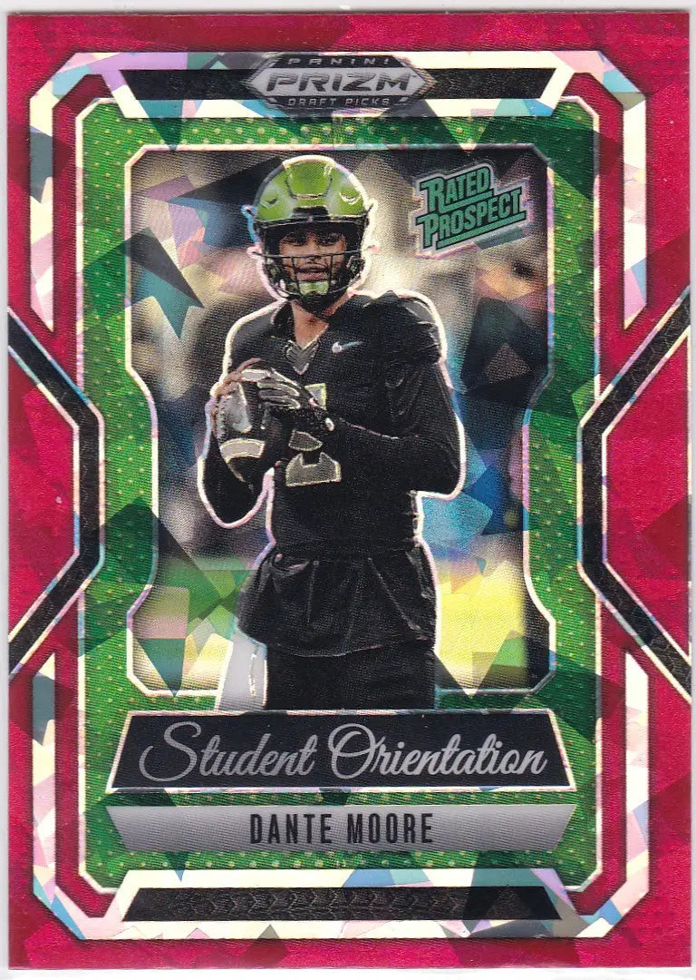 2025 Panini Prizm Draft Picks #2 Dante Moore RC Red Ice Student Orientation - Basketball Card Single