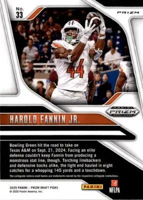 2025 Panini Prizm Draft Picks #33 Harold Fannin Jr. Prizms Gold Ice - Football Card Single