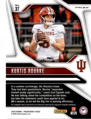 2025 Panini Prizm Draft Picks #37 Kurtis Rourke Prizms Gold Ice - Football Card Single