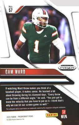 2025 Panini Prizm Draft Picks #57 Cam Ward - Football Card Single