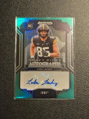 2025 Panini Prizm Draft Picks #DPA-LLY Luke Lachey Draft Picks Autographs Green