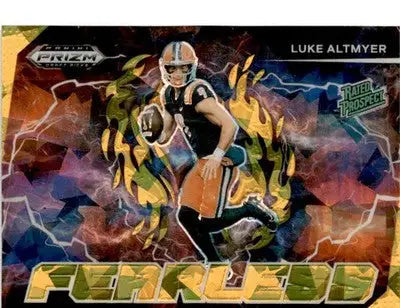2025 Panini Prizm Draft Picks #F-LAR Luke Altmyer Fearless Gold Ice - Football Card Single