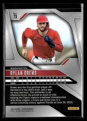 2025 Panini Prizm Dylan Crews #73 RC Washington Nationals
