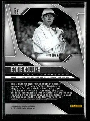 2025 Panini Prizm Eddie Collins #93 Chicago White Sox