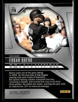 2025 Panini Prizm Edgar Quero #216 RC Chicago White Sox