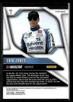 2025 Panini Prizm Erik Jones #1 White Sparkle SSP Legacy Motor Club
