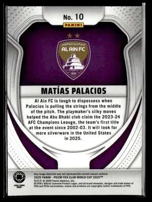 2025 Panini Prizm FIFA Club World Cup #10 Matias Palacios - Soccer Card Single