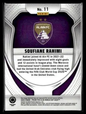 2025 Panini Prizm FIFA Club World Cup #11 Soufiane Rahimi - Soccer Card Single