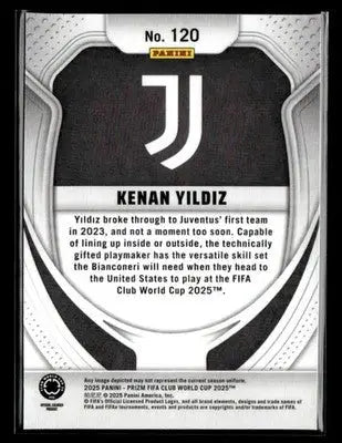 2025 Panini Prizm FIFA Club World Cup #120 Kenan Yildiz - Soccer Card Single
