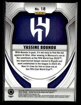 2025 Panini Prizm FIFA Club World Cup #18 Yassine Bounou - Soccer Card Single