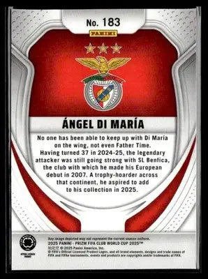 2025 Panini Prizm FIFA Club World Cup #183 Angel Di Maria - Soccer Card Single