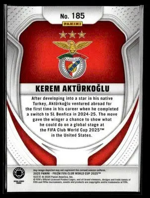 2025 Panini Prizm FIFA Club World Cup #185 Kerem Akturkoglu - Soccer Card Single