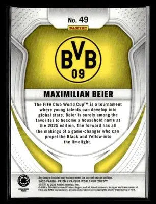 2025 Panini Prizm FIFA Club World Cup #49 Maximilian Beier - Soccer Card Single