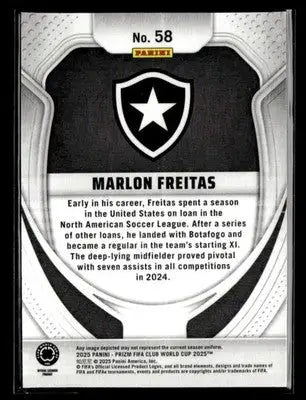 2025 Panini Prizm FIFA Club World Cup #58 Marlon Freitas - Soccer Card Single