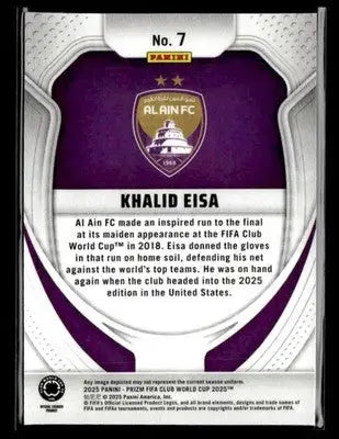 2025 Panini Prizm FIFA Club World Cup #7 Khalid Eisa - Soccer Card Single