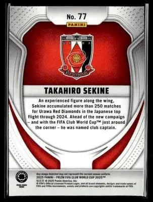 2025 Panini Prizm FIFA Club World Cup #77 Takahiro Sekine - Soccer Card Single