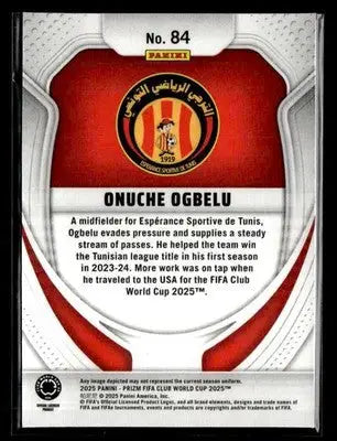 2025 Panini Prizm FIFA Club World Cup #84 Onuche Ogbelu - Soccer Card Single