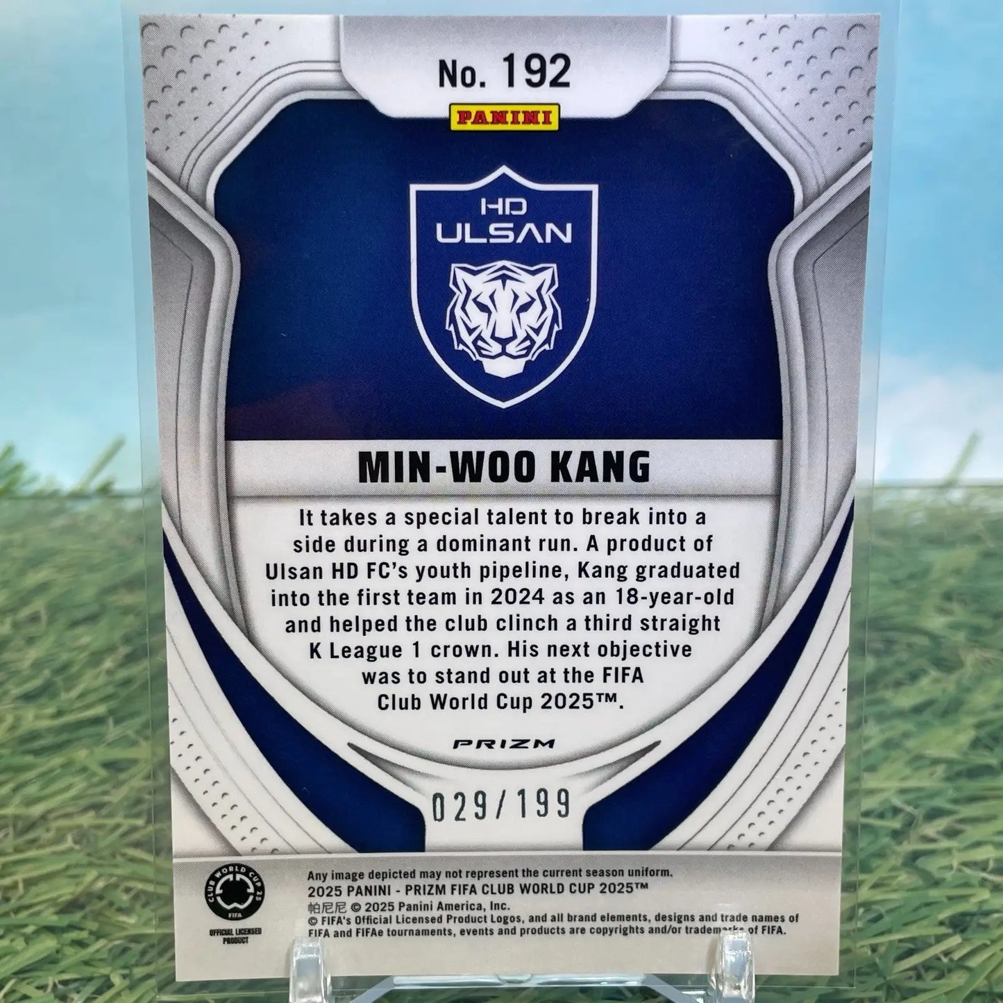2025 Panini Prizm FIFA Club World Cup Min-Woo Kang Orange Seismic Prizm /199 RC - Soccer Card Single