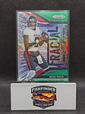 2025 Panini Prizm - Fractal Michael Penix Jr. #10 Green Wave Prizm - Football Card Single