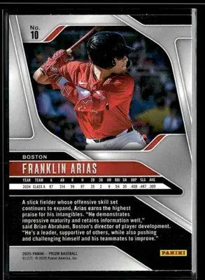 2025 Panini Prizm Franklin Arias #10 Boston Red Sox