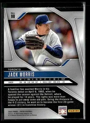 2025 Panini Prizm Jack Morris #98 Toronto Blue Jays