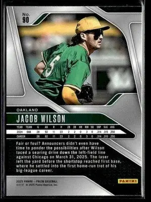 2025 Panini Prizm Jacob Wilson #90 Oakland Athletics