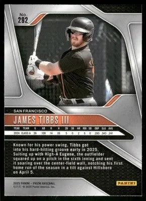 2025 Panini Prizm James Tibbs III #292 Baseball - Baseball Card Single