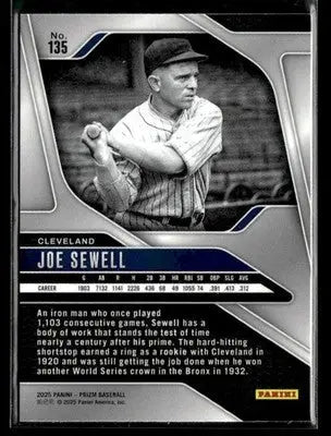 2025 Panini Prizm Joe Sewell #135 Cleveland Indians
