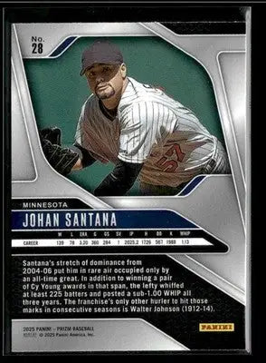 2025 Panini Prizm Johan Santana #28 Minnesota Twins