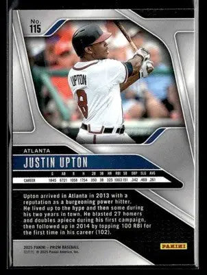 2025 Panini Prizm Justin Upton #115 Atlanta Braves