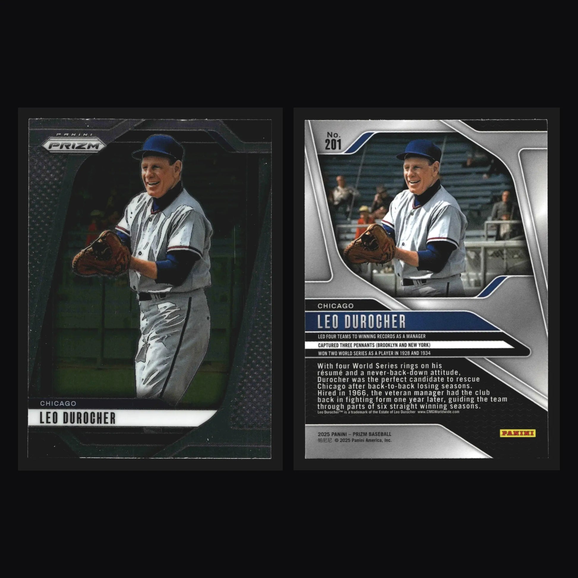 2025 Panini Prizm Leo Durocher #201 Chicago Cubs - Baseball Card Single