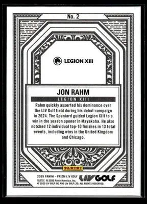 2025 Panini Prizm LIV Jon Rahm #2 Aces Legion XIII - Other